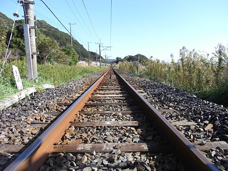 ２４．単線、枕木の線路…